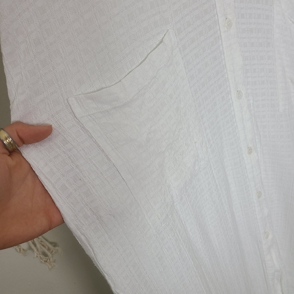 Reformation White Ghana Midi Button Up Dress Size L - Picture 6 of 12